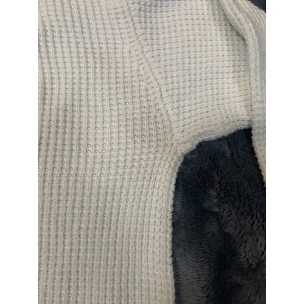 Michael Kors Sweater Women’s Size Medium White Waffle-Knit Cotton Turtleneck